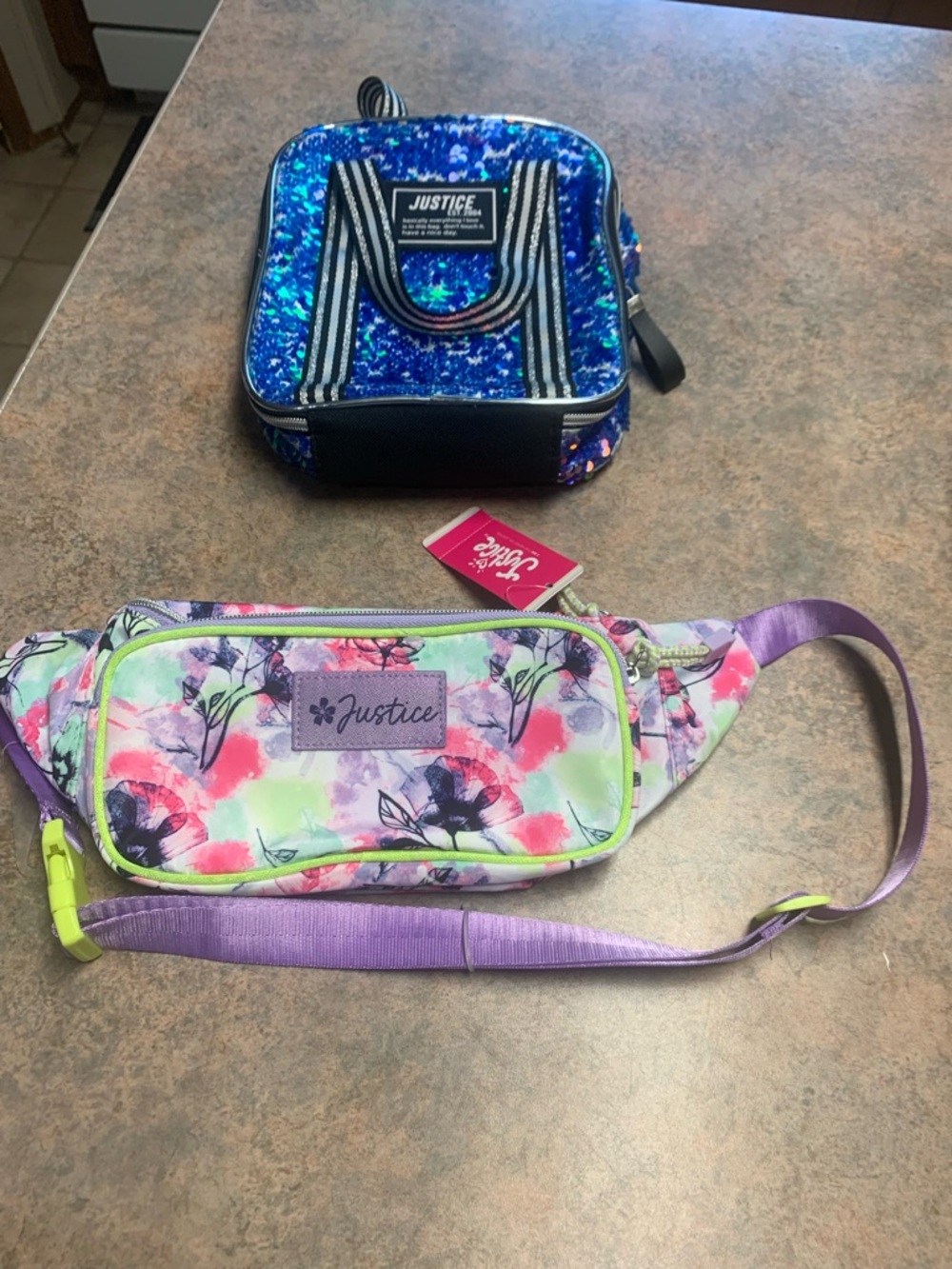Justice Fanny Pack/crossbody Bag and Justice Lunchbox